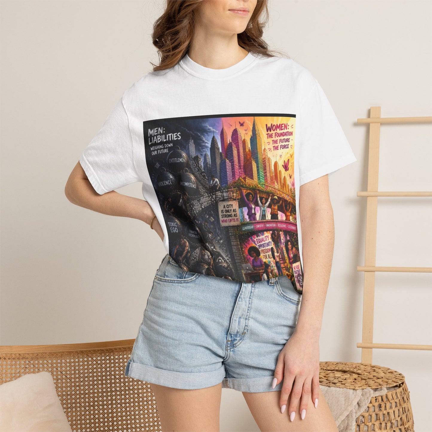 Feminist Protest Artwork T-Shirt – "Women: The Promised" Graphic Tee